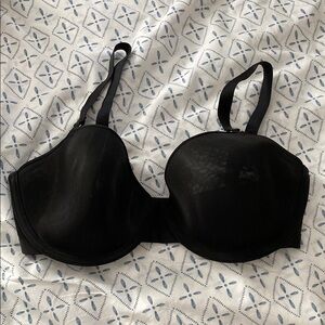 CUUP Black Demi Coverage Bra with Adjustable Straps